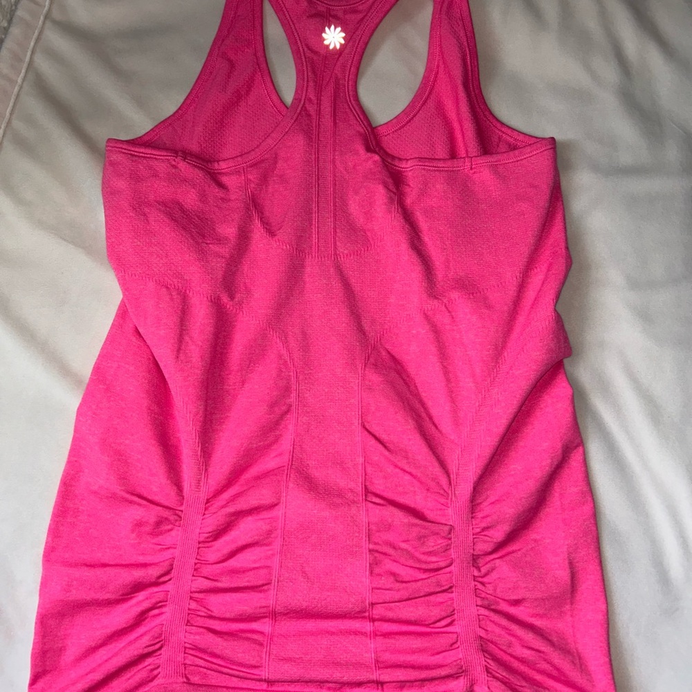 Athleta Pink Racerback Ruched Tank Top - Picture 4 of 9